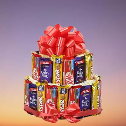 GIFT JAIPUR Kitkat Dairy Milk 5Star Chocolates Two Layer Arrangement - Anniversary Birthday valentine Rakhi Gift Hamper for Husband Wife Brother Sister Friends