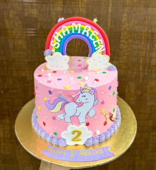 Pink Unicorn Cake (Two-Tier, 1/2 height) – Sassie Cakes Brisbane-sonthuy.vn