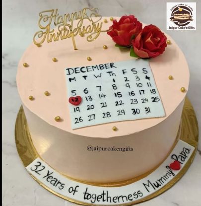 Picture of Rose Calendar Cake Design