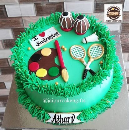 Picture of Badminton And Painting Lovers Cake