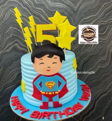 Picture of Superman Cartoon Cake Design