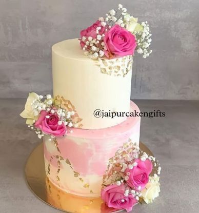Picture of 2 Tier Roses Cake Design