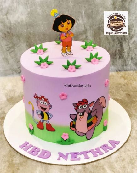 Picture of Cute Dora Cake Design