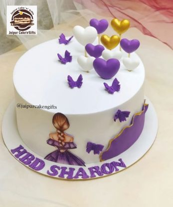 Picture of Mini Purple Hearts Cake